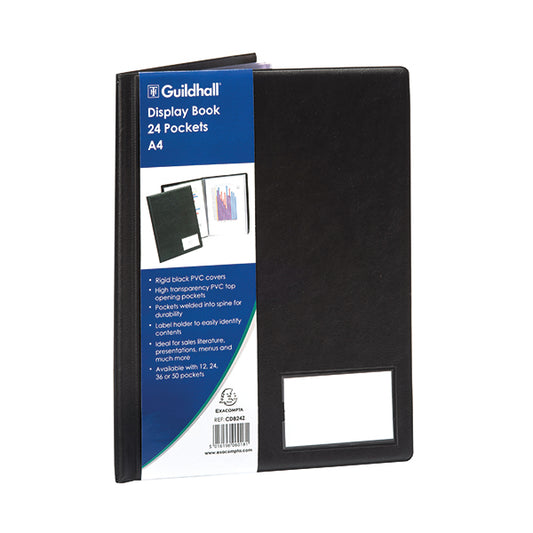 Exacompta Guildhall Display Book 24 Pocket A4 Black CDB24Z