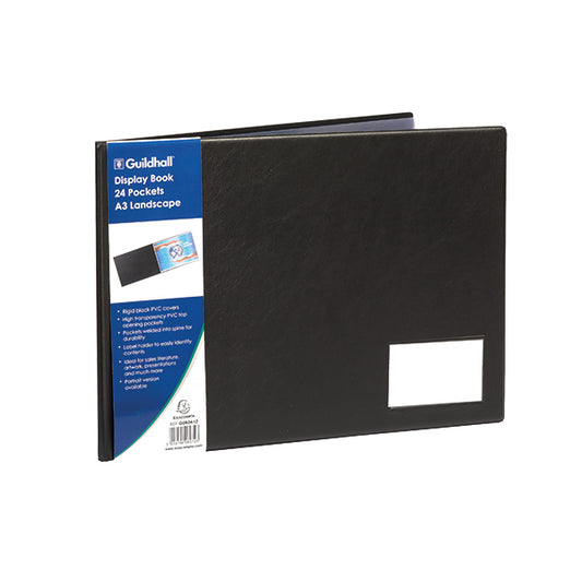 Exacompta Guildhall Display Book Landscape 24 Pocket A3 Black GDB24/L