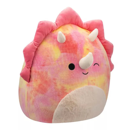 Squishmallows 16 Inch - Trinity Pink Tie-Dye Triceratops