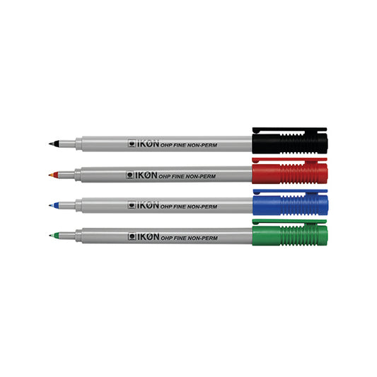 Ikon OHP Pen Non-Permanent Fine Point Assorted (Pack of 4) 7421WLT4