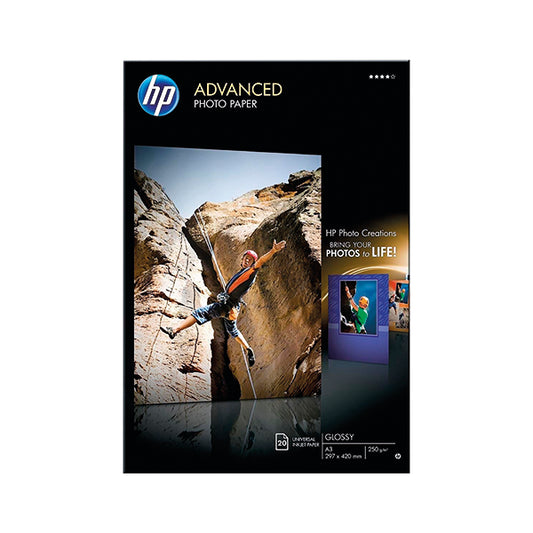 HP White A3 Advanced Glossy Photo Paper (Pack of 20) Q8697A