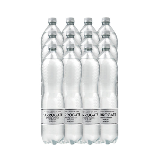 Harrogate Spring Bottled Water Sparkling 1.5L PET Silver Label/Cap (Pack of 12) P150122C