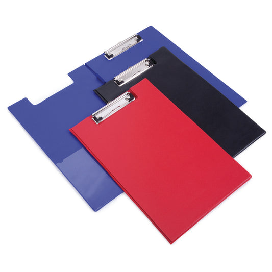 Rapesco Foldover Clipboard with Interior Pocket Foolscap Red VFDCB0R3