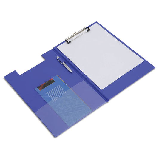 Rapesco Foldover Clipboard with Interior Pocket Foolscap Blue VFDCB0L3