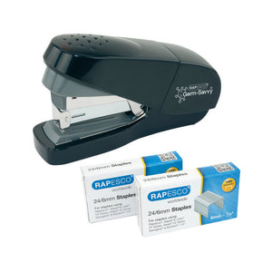 Rapesco Germ-Savvy Eco Flat Clinch Stapler With 2000 Staples 1688