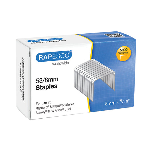 Rapesco 53/8mm Staples Chisel Point (Pack of 5000) 0750