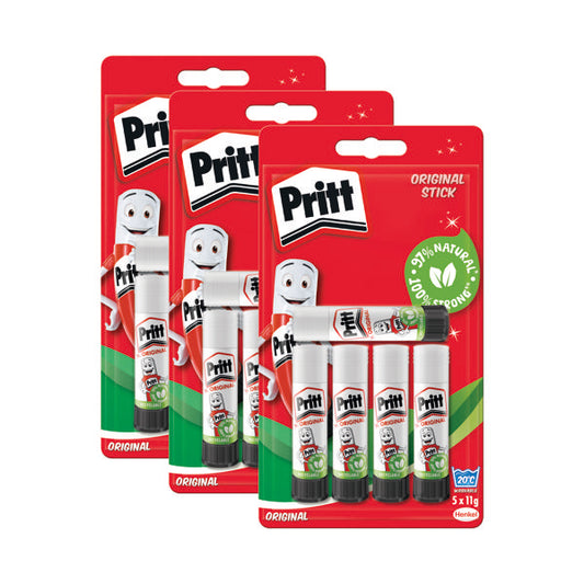 Pritt Stick Glue Stick 11g (Pack of 5) 3For2