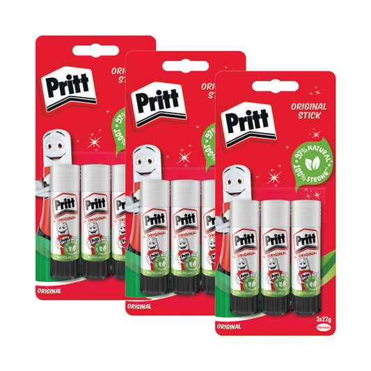 Pritt Stick Glue Stick 22g (Pack of 9) 3For2