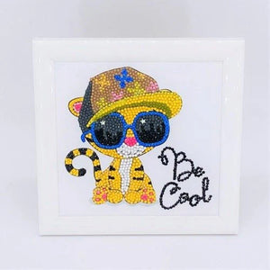 Frameable Crystal Art Cool 16x16cm - Tiger