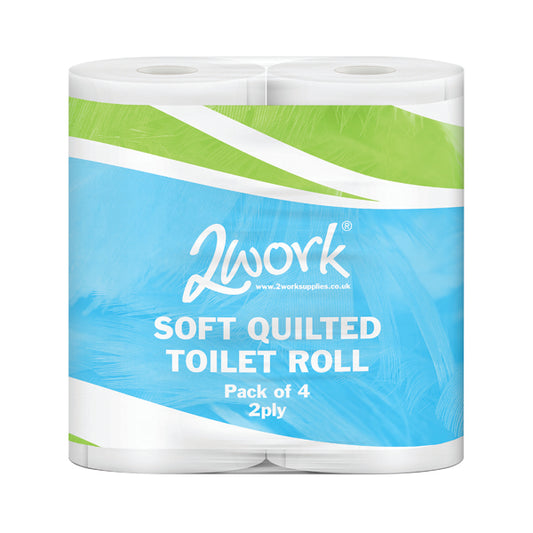 2Work Luxury 2-Ply Quilted Toilet Roll 200 Sheets (Pack of 40) DQ4Pk