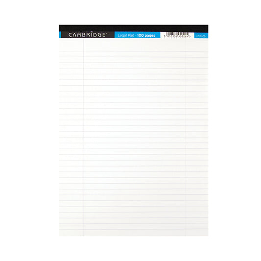 Cambridge Legal Pad 100P 70gsm A4 White (10 Pack) 100080159