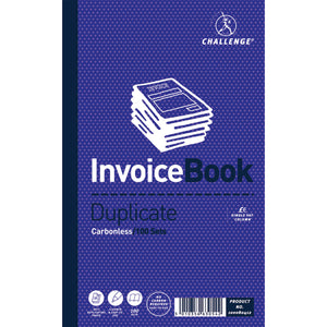 Challenge Duplicate Invoice Single VAT Column Book 100 Sets 210x130mm (Pack of 5) 100080412