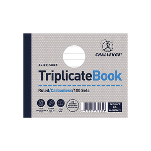 Challenge Ruled Carbonless Triplicate Book 100 Sets 105x130mm (5 Pack) 100080471