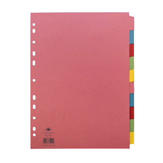 Concord Divider 10-Part A4 160gsm Multicoloured 72099/J20