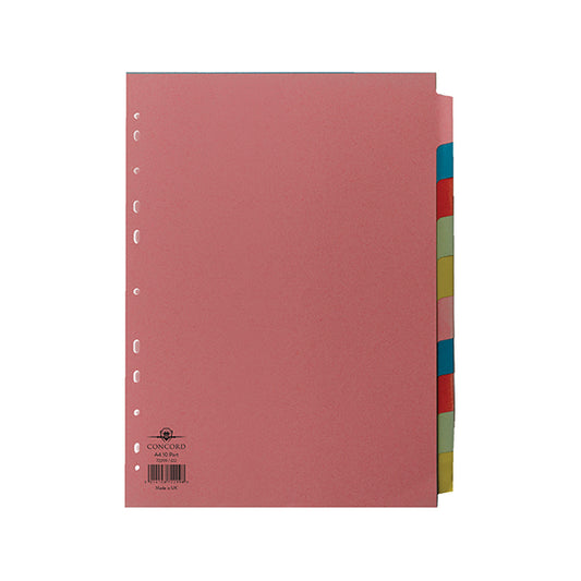 Concord Divider 10-Part A4 160gsm Multicoloured 72299/J22