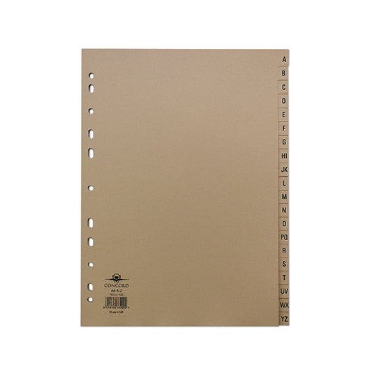 Concord Index A-Z 20-Part A4 Kraft Manilla Buff 78202/AZ2