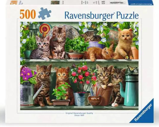 500 Piece Jigsaw Puzzle - Cats On The Shelf