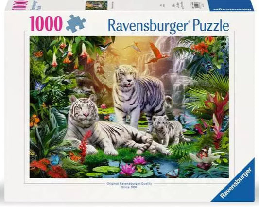 1000 Piece Jigsaw Puzzle - White Tiger Family