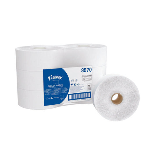 Kleenex Jumbo Toilet Tissue White 190m (Pack of 6) 8570