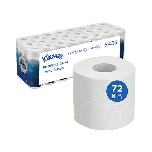 Kleenex 3-Ply Toilet Rolls Toilet Tissue Sheets White (Pack of 72) 8459