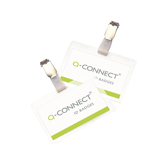 Q-Connect Hot Laminating ID Badge with Clip (Pack of 25) KF00302