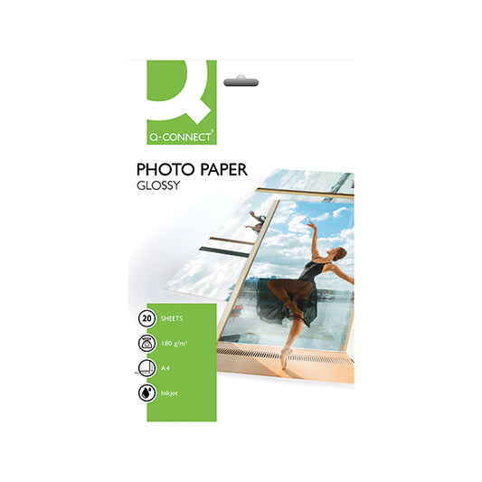 Q-Connect A4 Gloss Photo Paper 180gsm (Pack of 20) KF01103