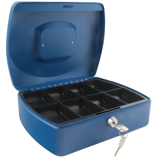 Q-Connect Cash Box 10 Inch Blue KF02624