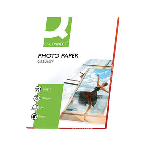 Q-Connect A4 Gloss Photo Paper 180gsm (Pack of 50) KF02771