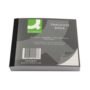 Q-Connect Feint Ruled Triplicate Book 102x127mm  KF04097