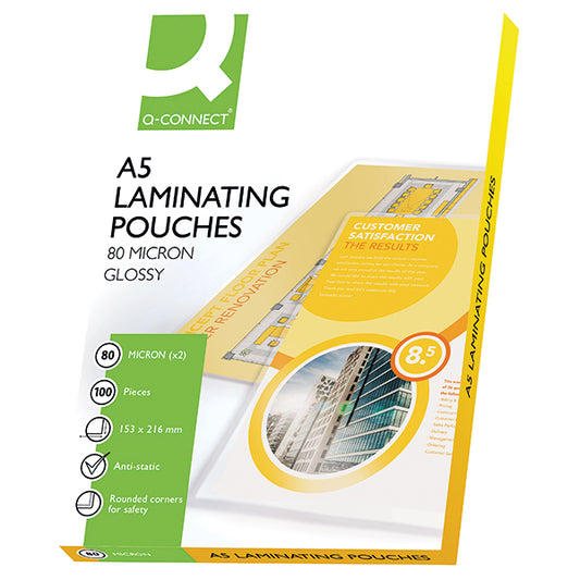 Q-Connect A5 Laminating Pouch 160 Micron (Pack of 100) KF04106