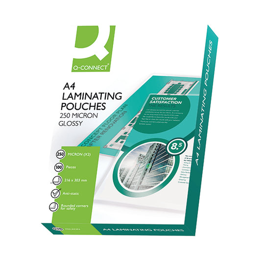 Q-Connect 2x250 Micron Heavy Duty Laminating Pouches (Pack of 100) KF11341