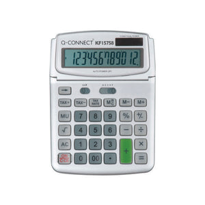 Q-Connect Large Table Top 12-Digit Calculator Grey KF15758