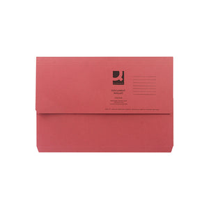 Q-Connect Document Wallet Foolscap Red (Pack of 50) KF23016