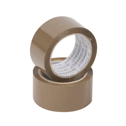 Q-Connect Polypropylene Packaging Tape 50mmx66m Brown (Pack of 6) KF27010