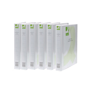 Q-Connect Presentation 25mm 2D Ring Binder A4 White (Pack of 6) KF72645