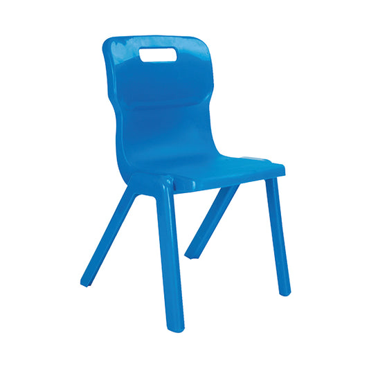 Titan One Piece Classroom Chair 360x320x513mm Blue (Pack of 10) KF78537