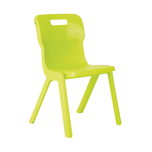 Titan One Piece Classroom Chair 432x408x690mm Lime (Pack of 10) KF78567