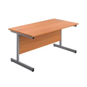 First Rectangular Cantilever Desk 1800x800x730mm Beech/Silver KF803492