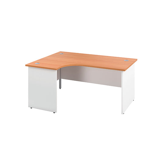 Jemini Switch Radial Left Hand Desk 1600x1200x730mm Beech/White KF805366