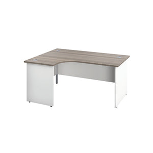 Jemini Switch Radial Left Hand Desk 1600x1200x730mm Grey Oak KF805373