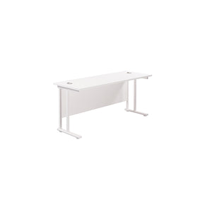 Jemini Rectangular Cantilever Desk 1600x600x730mm Grey Oak/Silver KF806455