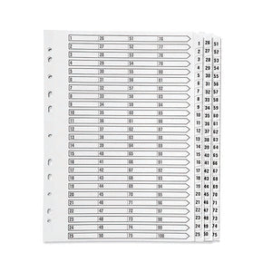 Q-Connect 1-75 Index Multi-Punched Reinforced Board Clear Tab A4 White KF97058