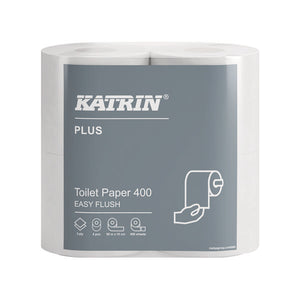 Katrin Plus Toilet Roll Easy Flush 2-Ply 400 Sheet White (Pack of 20) 82506