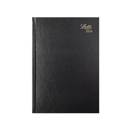 Letts A5 Business Diary Day Per Page Black 2024 LT11XBK24