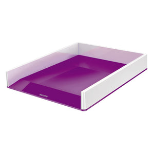 Leitz WOW Letter Tray Dual Colour White/Purple 53611062