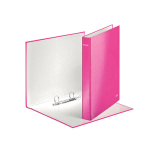 Leitz WOW Ring Binder 2 D-Ring 25mm A4 Pink (Pack of 10) 42410023