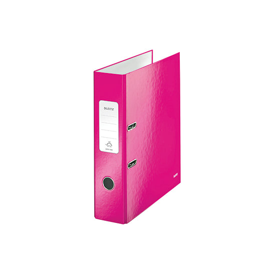 Leitz Wow 180 Lever Arch File 80mm A4 Pink (Pack of 10) 10050023