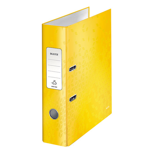 Leitz 180 WOW Lever Arch File A4 80mm Yellow (Pack of 10) 10050016