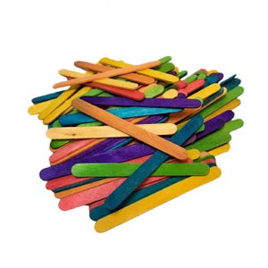 Lollipop Sticks Coloured (100 Pack)