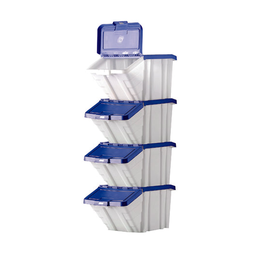 Barton Multifunctional Storage Bins Blue Lids (Pack of 4) 052101/4